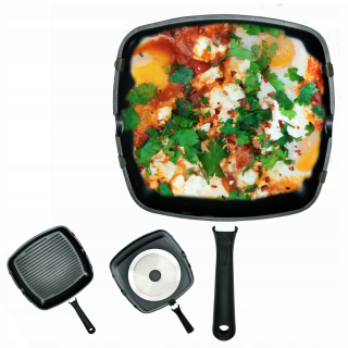 Panvica - Grill Grill Topfann 28 cm čierna s vekom
