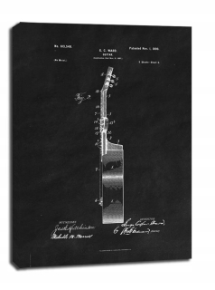 Patent GC Ward Guitar Design z roku 1898, čierna - obr