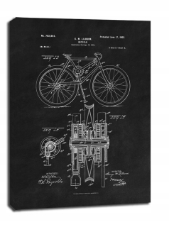Projekt mechanizmu patentových bicyklov z roku 1902, čierna -