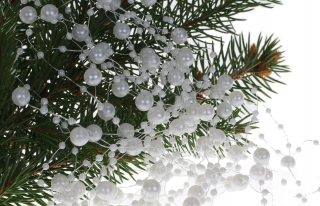 Vianočné ozdoby - Pearly pre vianočný stromček, reťaz. Pearl Garland 6,5 m