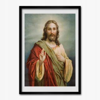 Krásna fotografia s rámom MDF pre salón Jesus 70x100