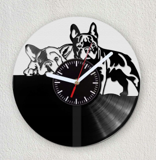 Hodiny - Pes buldog Francúzsky darček Vinyl Clock