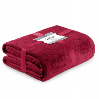 Prikrývka na posteľ - Deplikácia Ameliahome Polyester 220 x 200 cm odtiene červenej