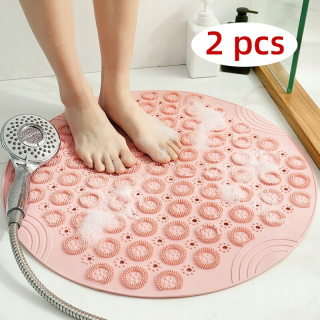 Kúpelňová predložka - Pink-2pcs Vogsic Round Bath Mat s PVC mravec