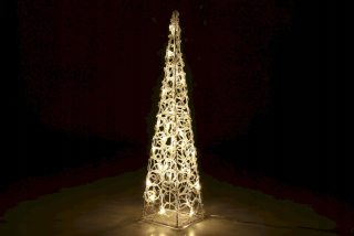 Svetla na Vianočný stromček - 30 LED pyramída, batérie, horúce biele svetlo