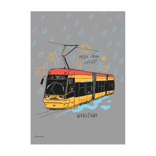 Automobilový priemysel plagátu Varšava električky bez rámu 21 x 29,7 cm