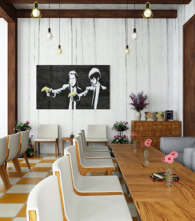 Banksy Pulp Fiction Banánový VINYL 180x127