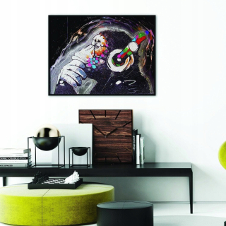 Plagát Banksy Thinking DJ Monkey Winyl 180x127
