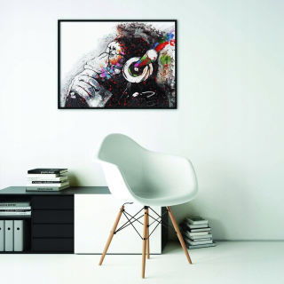 Plagát banksy myslenie DJ Monkey Winyl 190x135
