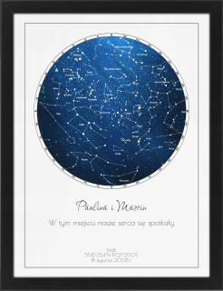 Darčeková mapa Star Plaght Map bez rámu 30 x 40 cm
