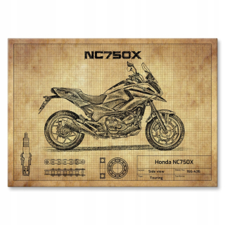 Motor kovového plagátu Honda NC750X M