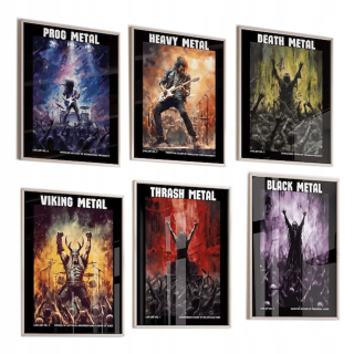 Plagát hudobných Black Death Heavy Power Prog Thrash Viking Metal x7