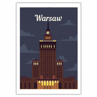 Plagát, ilustrácie Dom kultúry Varšava bez rámu, 50 x 70 cm