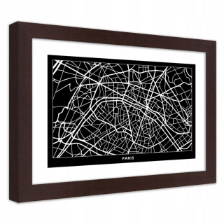 Plagát v Brown Frame, Plan City Plan - 100x7