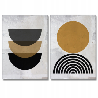 Plagáty set 2 plagáty čierne mramorové kamene bez rámu 70 x 100 cm