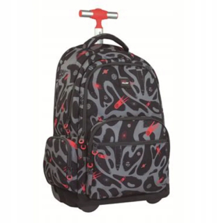 Vankúš -  Multi -Chamber School Backpack Milan Black, Shades of Grey a Silver 25 L