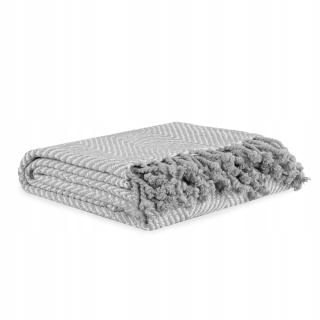 Prikrývka na posteľ - Homla prikrývka bavlna 170 x 1,3 cm odtiene šedej