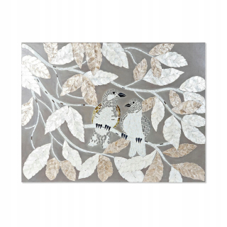 DKD Domáce dekorácie plátno sklenené karty MDF Wood (90