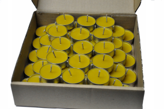 Sviečka Tealight vyrobená z včelí vosk natural s včelárskou voskovou voskovou tkaninou 60 ks.
