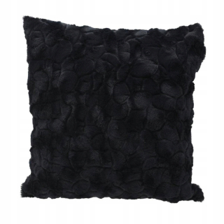 Vankúš - H&S Dekoračný vankúš Embosované kvety 45 x 45 cm čierna
