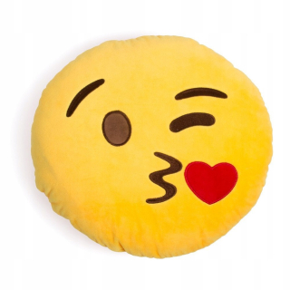 Dekoratívny vankúš Emotki emoji bozk bozk