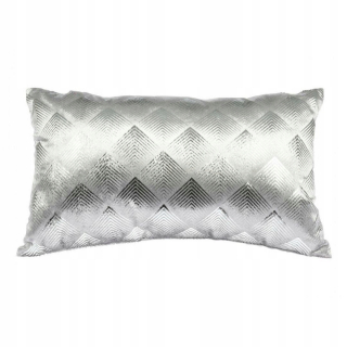 Vankúš - Dekoračný zamatový vankúšik strieborný 50cm