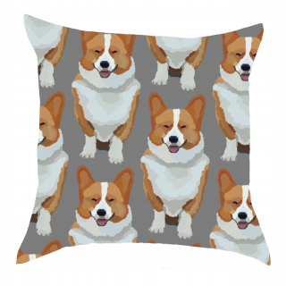 Vankúš - Vankúš Jasiek pri vyplňovaní psa Corgi