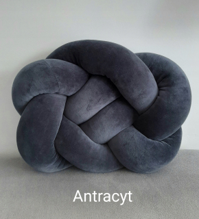 Vankúš - Vankúšový vankúš Knot Uzol velor antracit