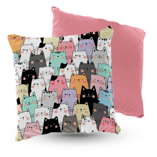 Vankúš - Cushion Velor Cats 5Made 40x40 cm