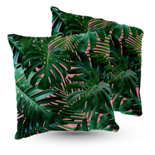 Vankúš - Vankúš velor Monstera 5made listy