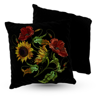 Vankúš - Field Velor Cushion Flowers 5Made 40x40 cm