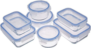 Sklenené nádoby Amazonbasics s krytmi 10 ks