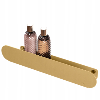 Kúpeľňová polička - LOFT závesná kúpeľňová polička do sprchy, 68 cm, zlatá