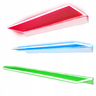LED sklenená polica RGB 160x15x0,8 cm