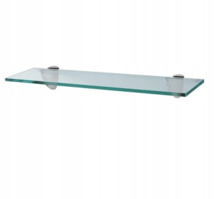 Sklenená polica 60x10 cm s hrúbkou rukoväte s hitmi 0,8 cm