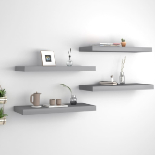 Poličky 4 ks. Šedá 60x23,5 x 3,8 cm mdf Vidaxl