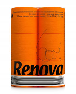 Toaletný papier - Renova 6 ks oranžový toaletný papier