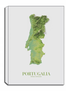 Portugalsko, mapa - maľovanie na plátne 70x100 cm