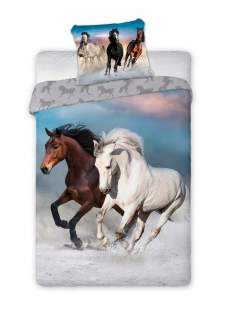 Posteľné obliečky - Faro posteľná súprava detských koní Unicorn 140 x 200 cm viacfarebná