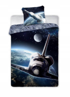 Posteľné obliečky - Faro posteľná súprava 004 140 x 200 cm odtiene modrej