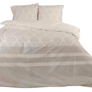 Posteľné obliečky - Flanel posteľná bielizeň flanel 220x200 sivé ozdoby