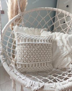 Obliečka na vankúš - Dekoračná obliečka na vankúš Boho obliečka na vankúšik 40x40, Ecru 40x40cm