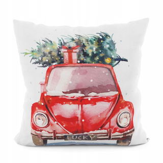 Obliečka na vankúš - Dekoratívne vankúšové vankúša vianočné auto 40 x 40 cm