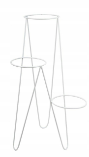 Stojan na kvety - Trojitý drôt kvetinový stojace 95cm biela