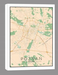 Poznan farebná mapa - obrázok na plátne
