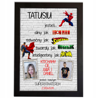 Otec darček otca otca narodeninový plagát + rám