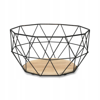 Kuchynská miska - LOFT BLACK Okrúhly čierny košík M 27 cm