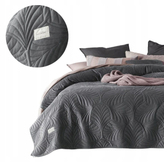 Prikrývka - Room99 polyesterový prehoz na posteľ 200 cm x 220 cm odtiene sivej