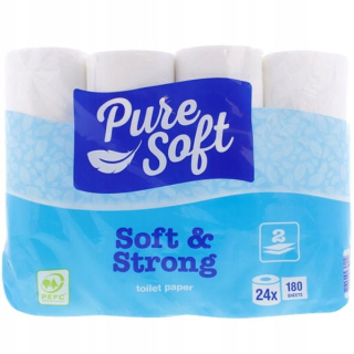 Toaletný papier - Čistý mäkký toaletný papier Soft & Strong 24 Roll