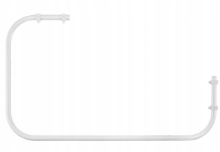 Tyč na sprchový záves - Sasko uhlová sprchová tyč 70-140 x 25 mm biela